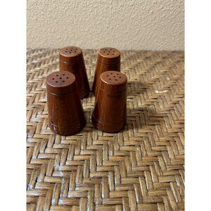 Vintage Wooden Salt & Pepper Shakers 2 Complete Sets